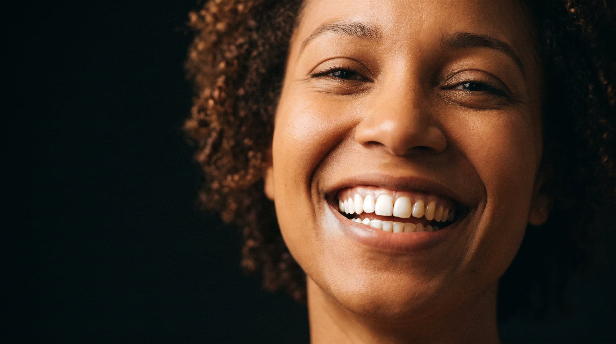 The same smile after treatment, even and natural